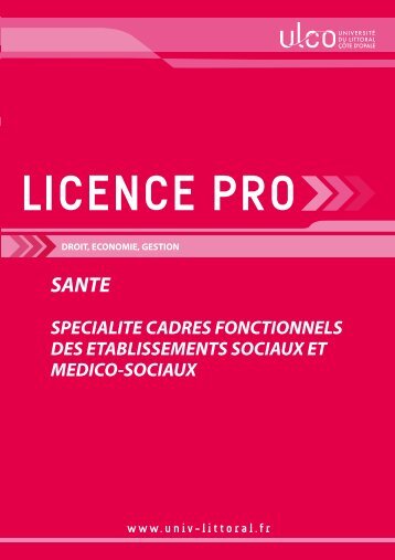 Licence pro SantÃ© - UniversitÃ© du Littoral-CÃ´te-d'Opale