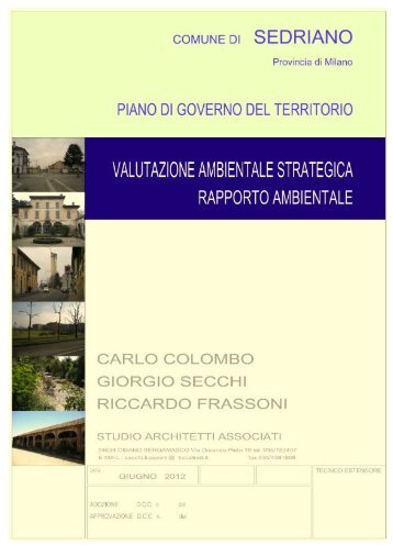 Rapporto ambientale - Comune di Sedriano
