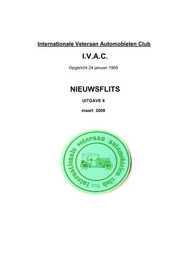 I.V.A.C. NIEUWSFLITS - Internationale Veteraan Automobi