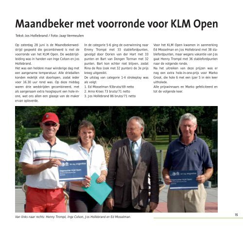 nummer 72 augustus 2008 Clubblad van de Westfriese Golfclub