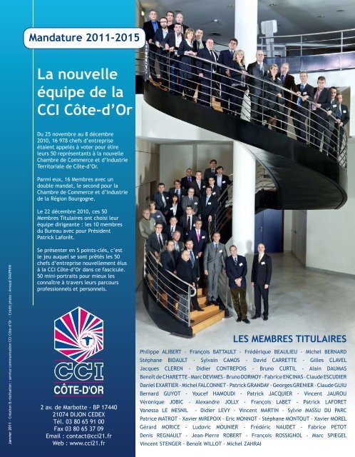 La nouvelle Ã©quipe de la CCI CÃ´te-d'Or