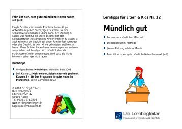 Lerntipps fÃ¼r Eltern & Kids Nr. 12 MÃ¼ndlich gut - Die Lernbegleiter