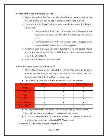 Digicel International Call Plan - Digicel Jamaica