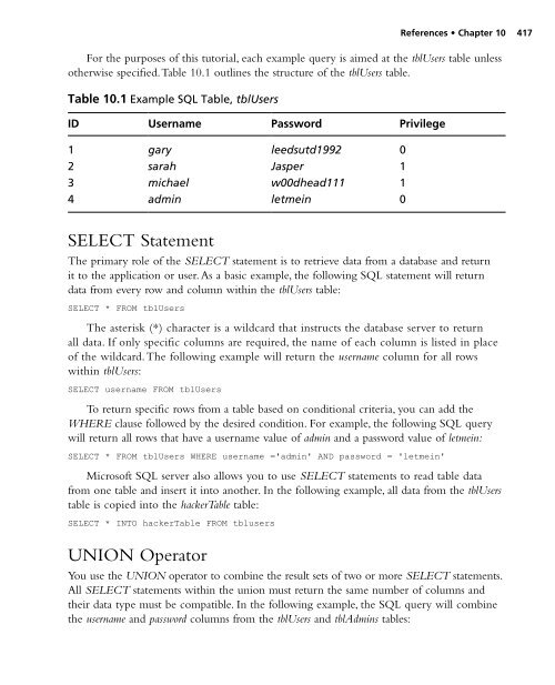 SQL Injection Attacks and Defense - 2009