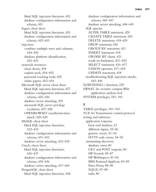 SQL Injection Attacks and Defense - 2009