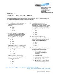 POP QUIZ! TEEN DATING VIOLENCE FACTS - Thesafespace.org