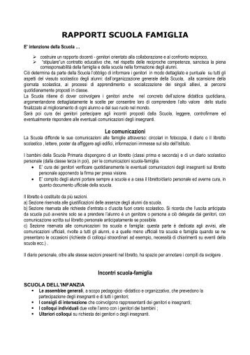 RAPPORTI SCUOLA FAMIGLIA - barbescuola