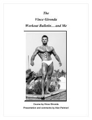 The Vince Gironda Workout Bulletinâ¦and Me