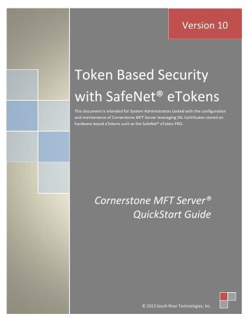 Using SafeNet eToken hardware tokens with Cornerstone MFT