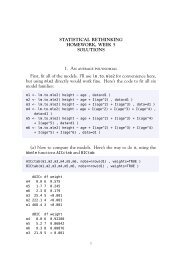 STATISTICAL RETHINKING HOMEWORK, WEEK 5 SOLUTIONS 1 ...