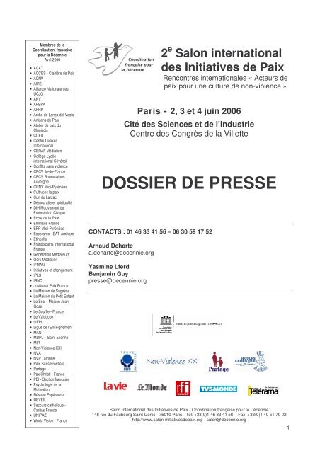 Dossier de presse - 2e Salon international des ... - SIETAR Europa