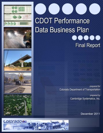 CDOT Performance Data Business Plan - Cambridge Systematics