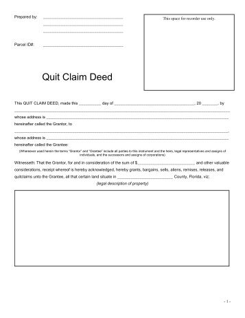 Quit Claim Deed - Walton County Clerk of Court