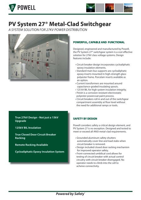 PV System 27Â® Metal-Clad Switchgear - Powell Industries, Inc.