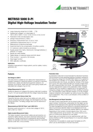 METRISO 5000 D-PI Digital High-Voltage Insulation Tester