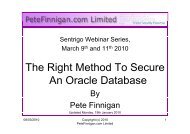 The right method to secure an Oracle database - Pete Finnigan