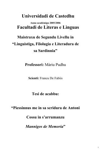 ligòngiu a sa tesi in pdf - Sotziu Limba Sarda