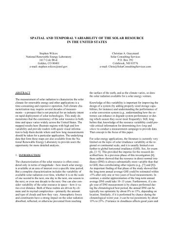 spatial and temporal variability of the solar resource in the united ...