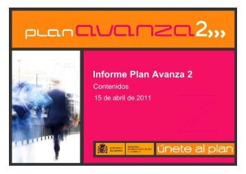 Informe Plan Avanaza Programa Contenidos Digitales - Plan Avanza