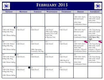 to view February 2013 Calendar - Seawanhaka Corinthian Yacht Club