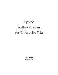 Epicor Active Planner for Enterprise 7.4a - Sage Software Online