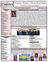 August HWNT Newsletter - Hispanic Women's Network of Texas