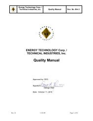 Technical Industries, Inc. ISO Quality Manual