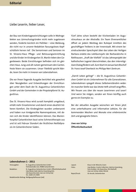 Ausgabe 2011-1 - St. Augustinus Gelsenkirchen GmbH