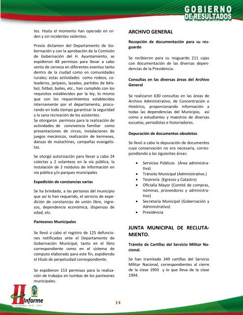 2do. Informe - Municipio de Cuauhtemoc