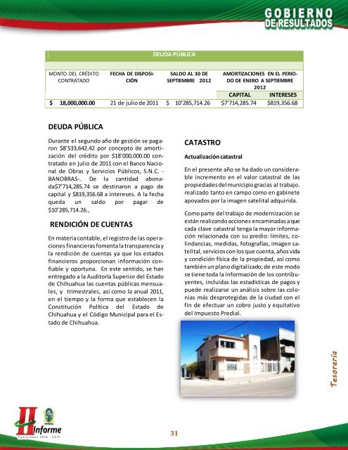 2do. Informe - Municipio de Cuauhtemoc