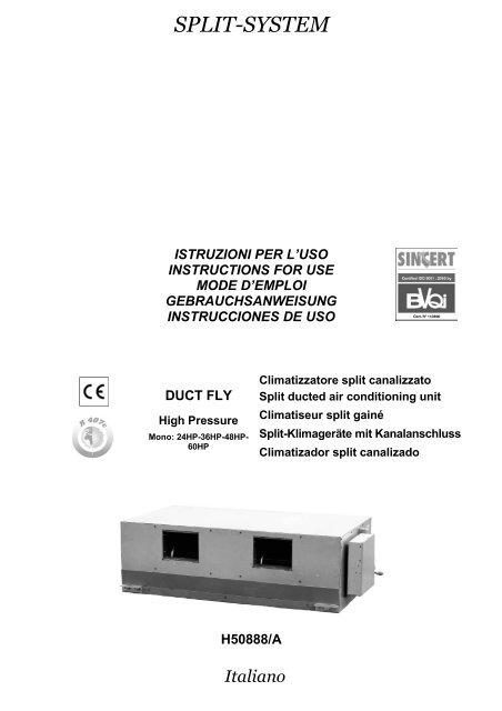 H50888-vA Manuale Istruzioni Duct Fly HP R407 2006 - Rhoss