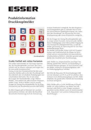 Produktinformation Druckknopfmelder