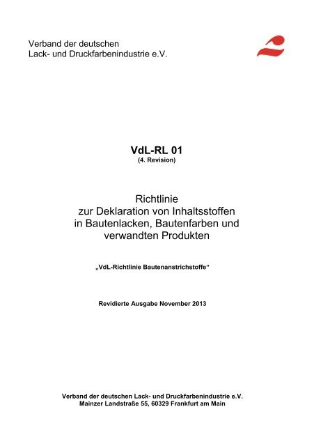 zum pdf-Download - VdL Verband der Lackindustrie e.V.
