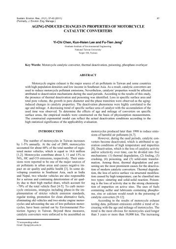 aging-induced changes in properties of motorcycle catalytic ... - SER