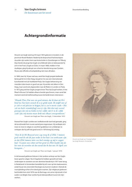 Docentenhandleiding Van Goghs brieven. De kunstenaar aan het ...