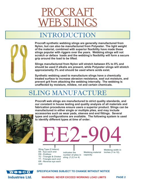 Synthetic Lifting Slings - Wesco Industries Ltd.