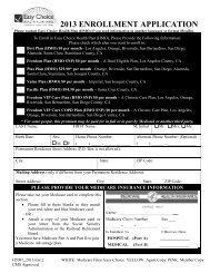 Enrollment Application Form - Easy Choice Health Plan