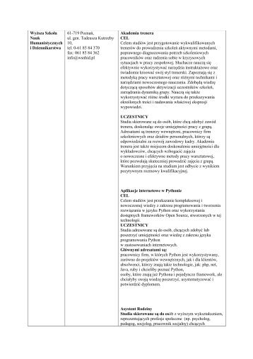 Studia podyplomowe(PDF 249.18 KB) - Doradztwo Edukacyjne ...