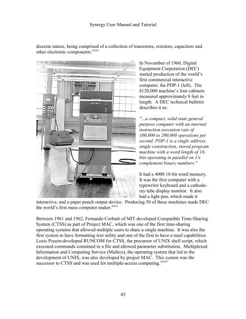 Synergy User Manual and Tutorial. - THE CORE MEMORY