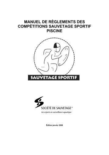 manuel de règlements des compétitions sauvetage sportif piscine