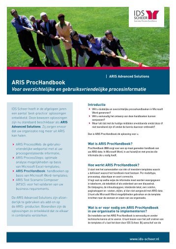 ARIS ProcHandbook Voor overzichtelijke en ... - IDS Scheer AG