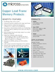 Copper Lead Frame Memory Products - Micross