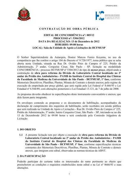 CONVOCAÇÃO PARA DIP CIDADE DO FLUXO (COMPLEXO CITY) 