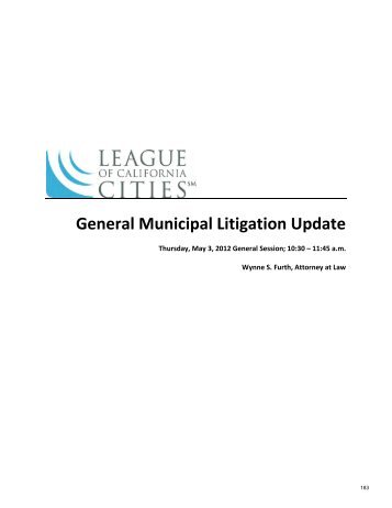 General Municipal Litigation Update - League of California Cities