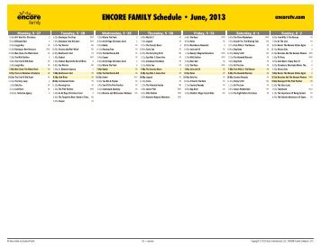 ENCORE FAMILY Schedule - June, 2013 - Starz