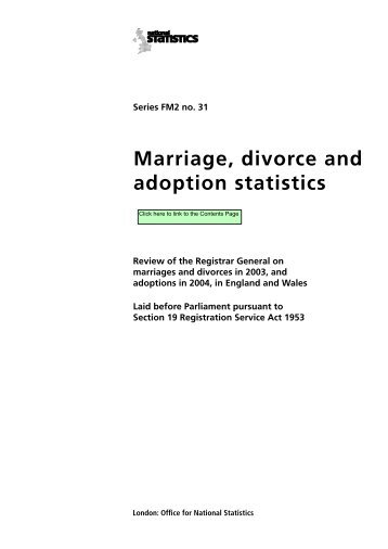 Marriage, divorce and adoption sta tis tics - Office for National Statistics