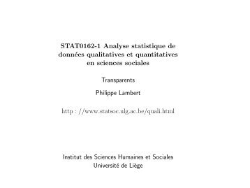 STAT0162-1 Analyse statistique de donnÃ©es qualitatives et ...