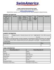 SwimAmerica Registration Form 2011 - 2012 - TeamUnify