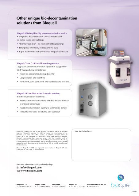 Bioquell Q10 - CapellaScience