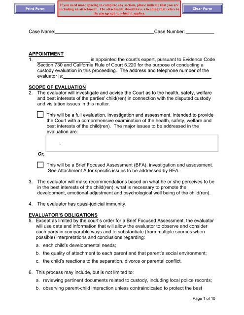 child custody evaluation